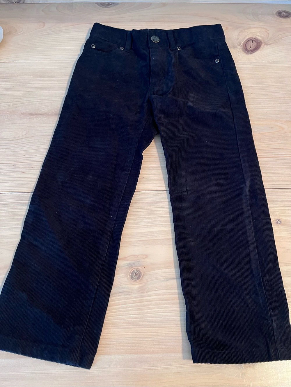 Janie and Jack Black Corduroy Straight-Leg Pants boys sz 4